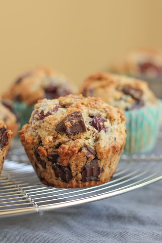 Cherry Chocolate Hazelnut Muffins