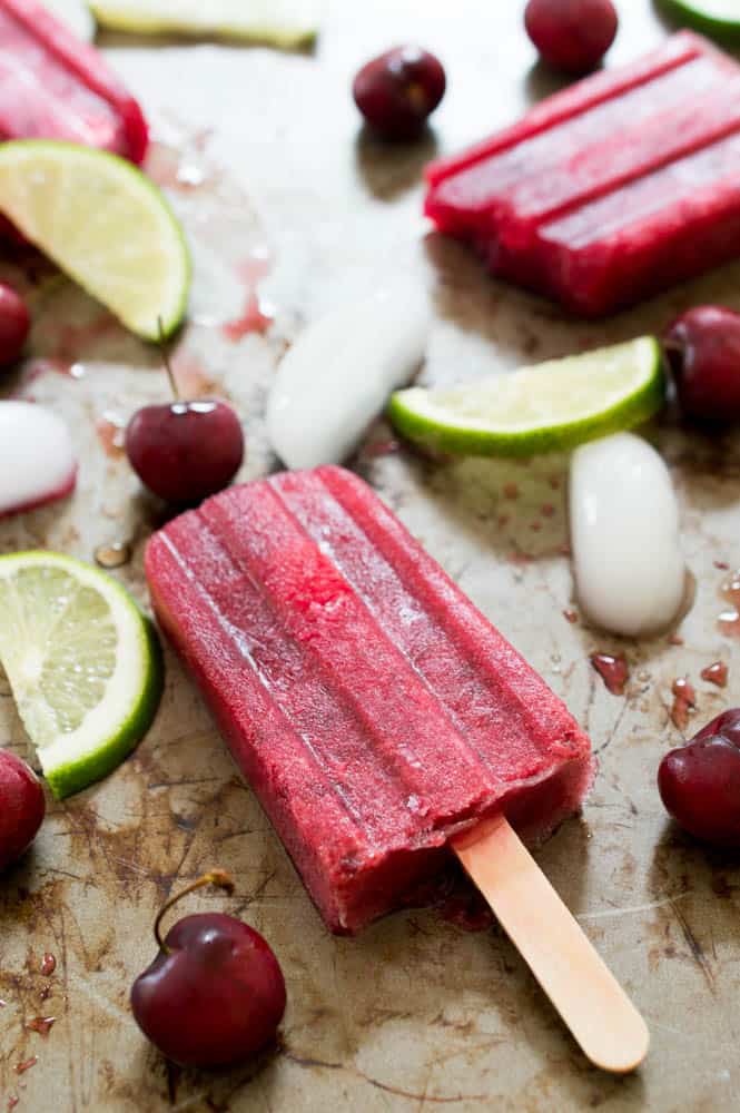 Cherry Pomegranate Limeade Popsicles | Chef Savvy