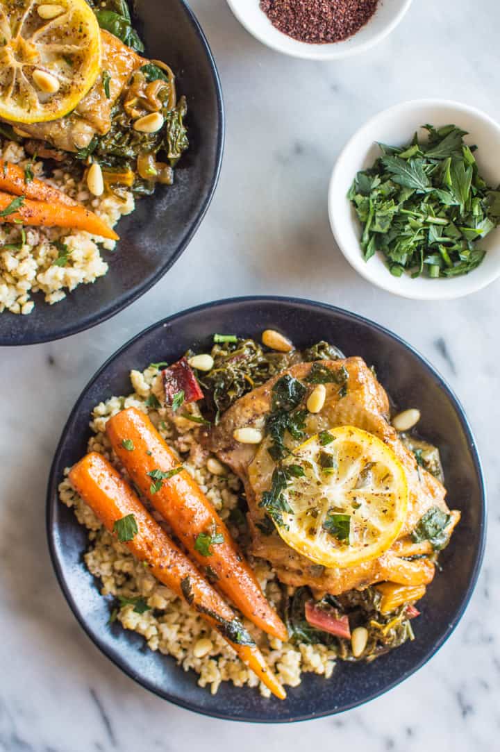 One-Pot Braised Lemon Paprika Chicken with Sumac - tasty dish ready in 30 minutes! | healthynibblesandbits.com