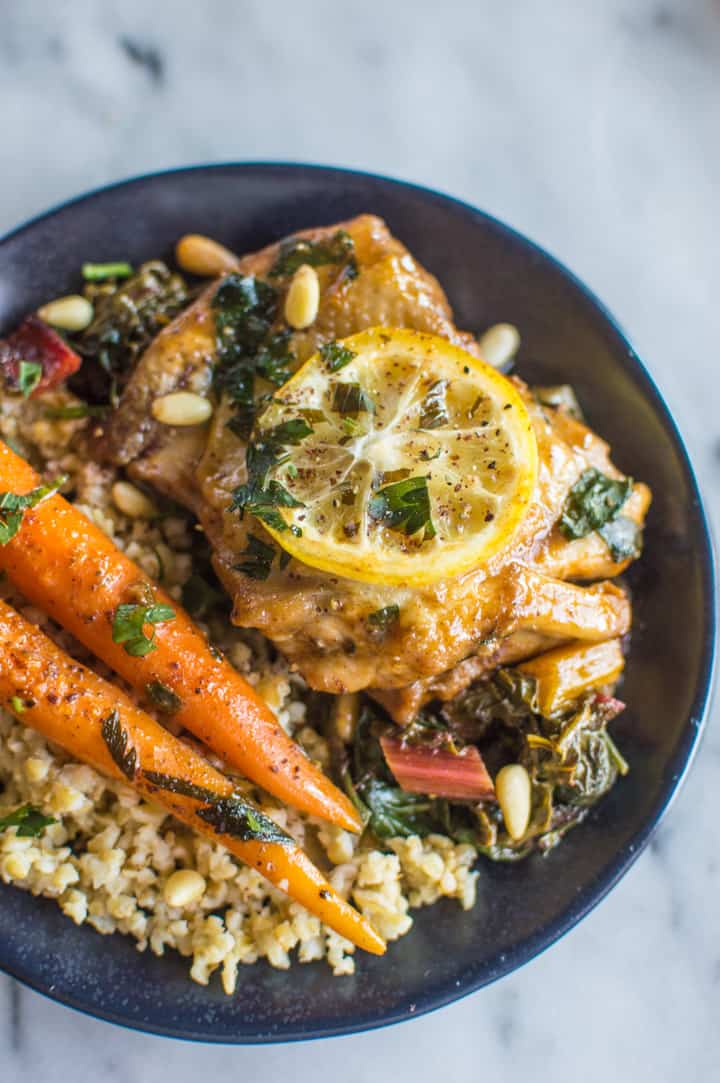 One-Pot Braised Lemon Paprika Chicken with Sumac - tasty dish ready in 30 minutes! | healthynibblesandbits.com