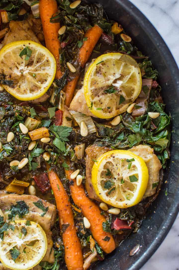 One-Pot Braised Lemon Paprika Chicken with Sumac - tasty dish ready in 30 minutes! | healthynibblesandbits.com