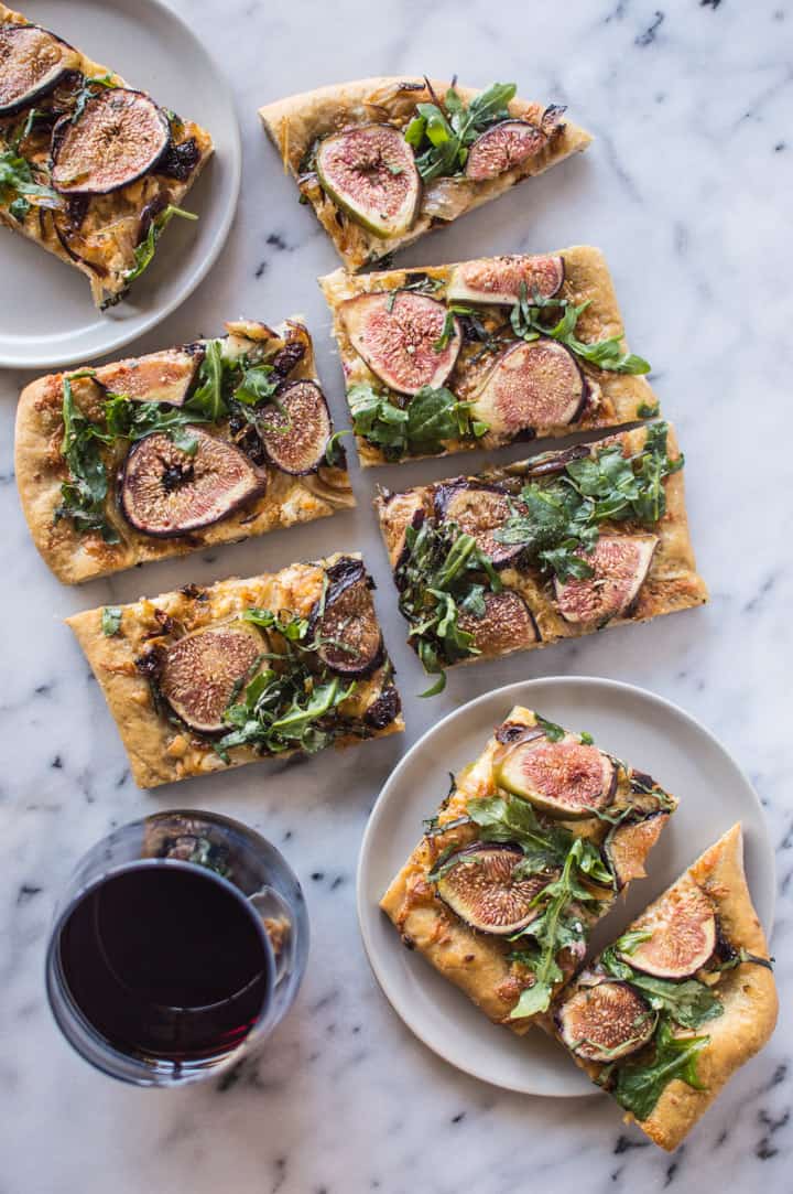 Three Cheese Fig & Onion Pizza | healthynibblesandbits.com