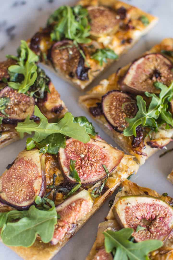 Three Cheese Fig & Onion Pizza | healthynibblesandbits.com