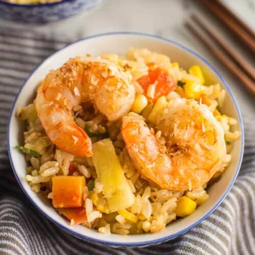 Coconut Pineapple Fried Rice with Shrimp | Healthy Nibbles by Lisa Lin