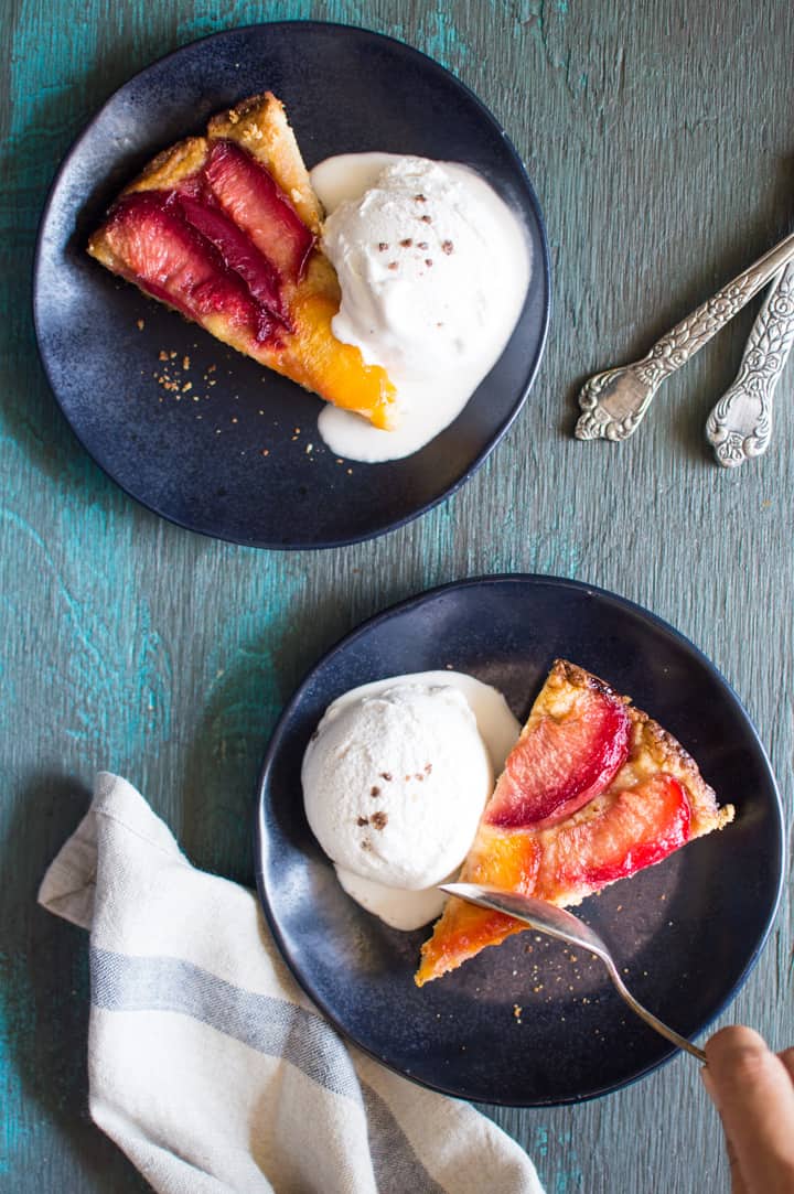 Gluten-Free Pluot Torte - easy dairy-free dessert that's made in one bowl! healthynibblesandbits.com