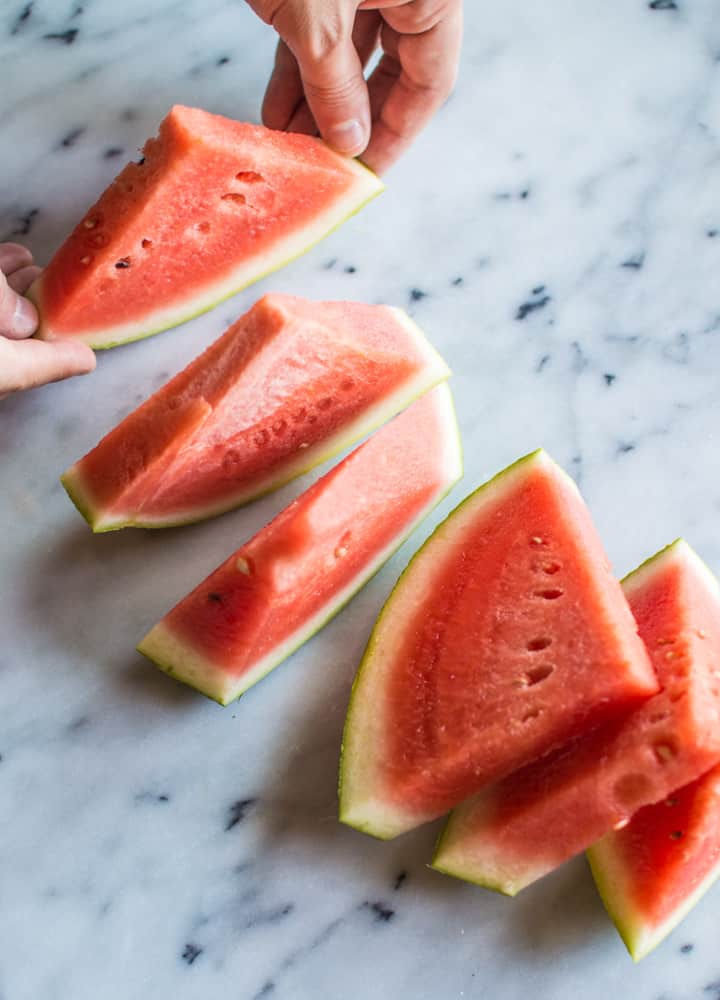 Sugar-Free Watermelon Strawberry Agua Fresca - super simple, five-ingredients | healthynibblesandbits.com