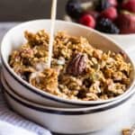 Easy Ginger Spiced Granola with Ancient Grains - this healthy, gluten-free granola is so easy to make at home, you won't want to buy store bought granola again! | healthynibblesandbits.com