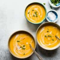 سوپ کدو حلوایی با ادویه تایلندی وگان - پیش غذای آسان برای پاییز!  #سالم #بدون گلوتن #وگان