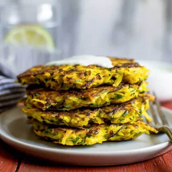 Turmeric Zucchini and Potato Fritters | Healthy Nibbles by Lisa Lin