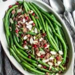 Miso Maple Green Beans with Bacon - an easy holiday side-dish for your holiday gatherings! by Lisa Lin of Healthy Nibbles & Bits