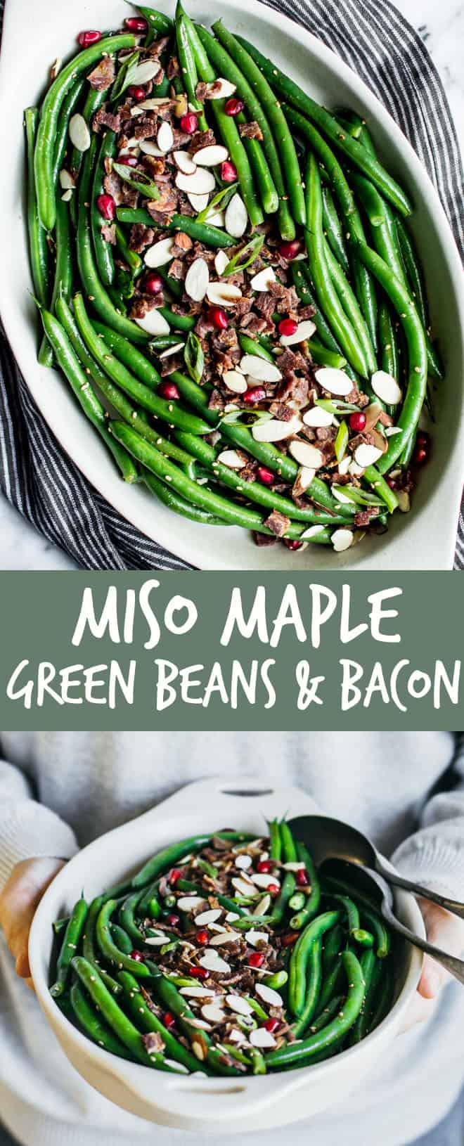 Miso Maple Green Bean Salad with Bacon | Healthy Nibbles by Lisa Lin