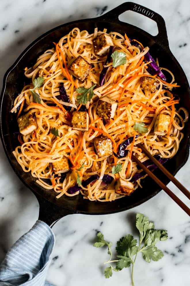 Easy Coconut Curry Stir Fry Noodles with Glazed Tofu | Healthy Nibbles ...