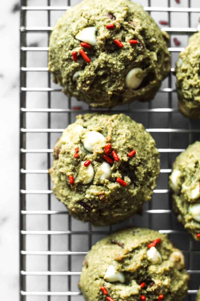 Easy Gluten Free Matcha Cookies with White Chocolate and Pecans by Lisa Lin of healthynibblesandbits.com