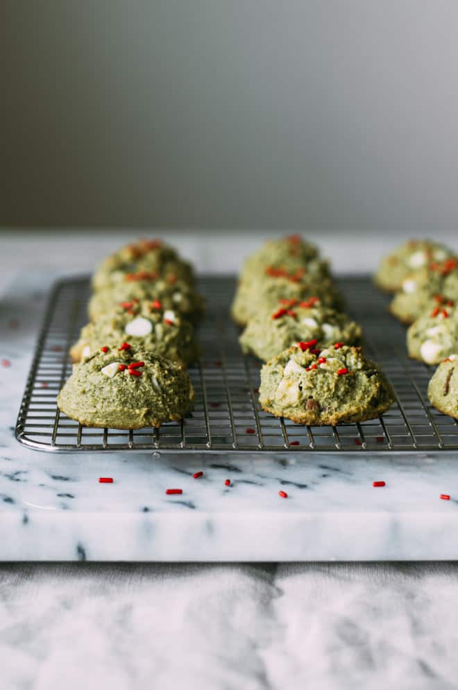 Easy Gluten Free Matcha Cookies with White Chocolate and Pecans