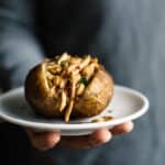 Kung Pao Chicken Stuffed Potatoes, Two Ways - a delicious, gluten-free dish that is ready in 45 minutes! by Lisa Lin of healthynibblesandbits.com
