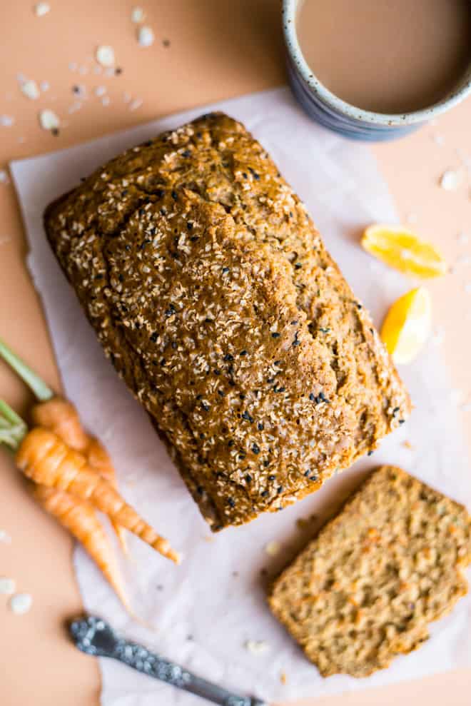 Carrot and Zucchini Olive Oil Cake - easy gluten free dessert! by Lisa Lin of healthynibblesandbits.com
