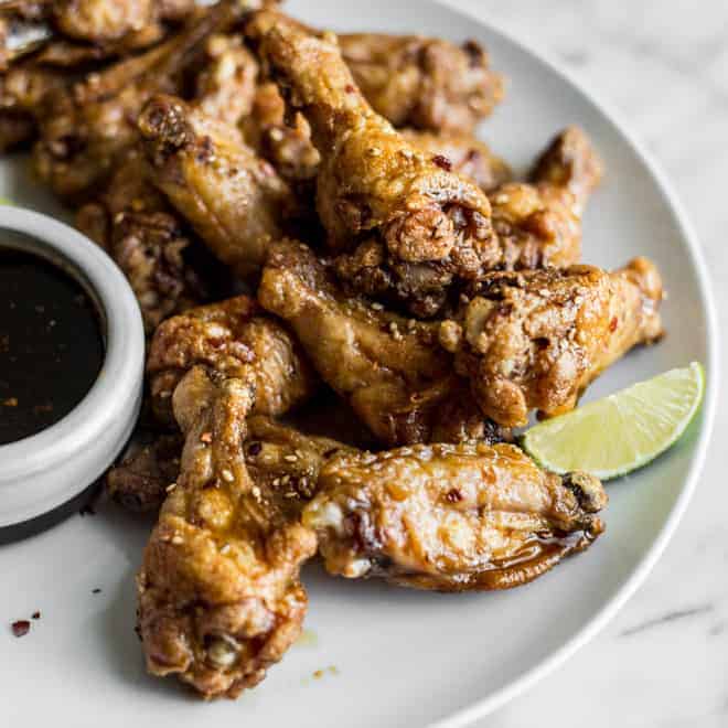 Cracklin' Honey Chili Lime Baked Chicken Wings | Healthy Nibbles by ...