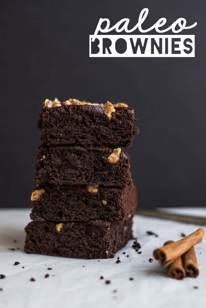 Spiced Paleo Brownies - super easy dessert that's naturally sweetened and gluten free! by Lisa Lin of healthynibblesandbits.com