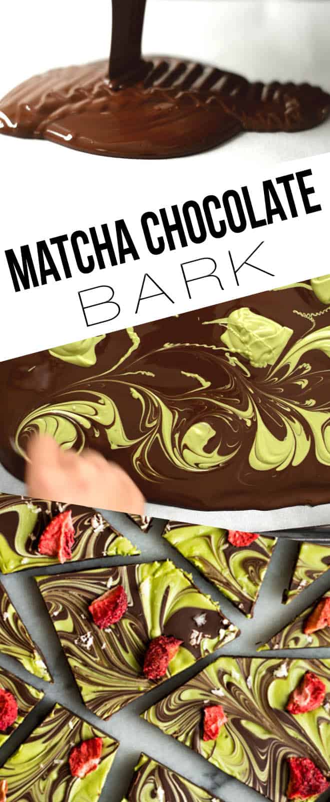 This easy matcha chocolate bark is made with just 6 ingredients! by @healthynibs