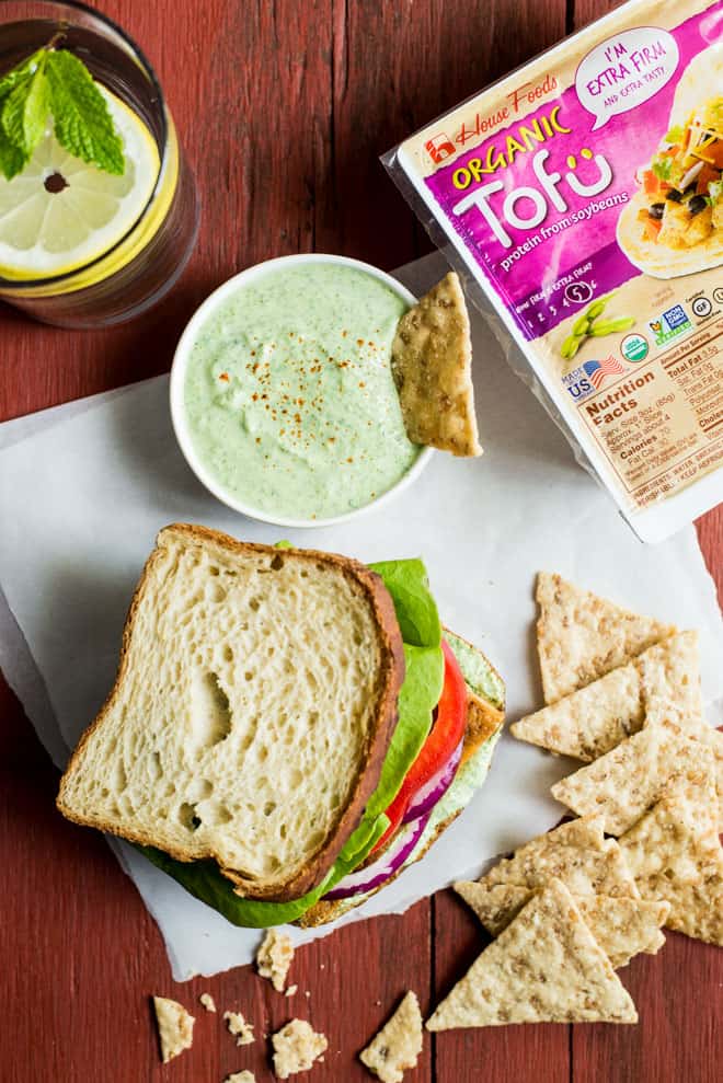 Gluten-Free Teriyaki Tofu Sandwich with Herbed Tofu Dip - ready in less than 30 minutes! Perfect healthy lunch! by @healthynibs