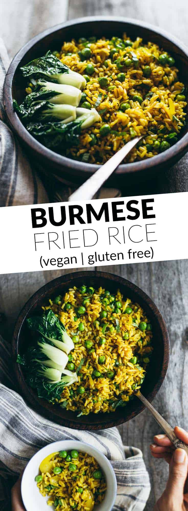 Burmese Fried Rice - a quick and healthy vegan fried rice with shallots, peas, and turmeric! by @healthynibs
