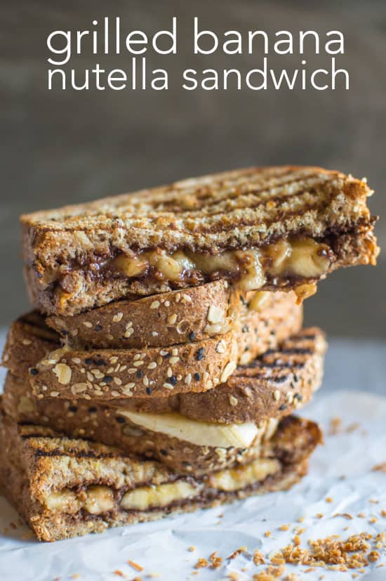 Peanut Butter Nutella Banana Toast Sandwiches - Cooking with a