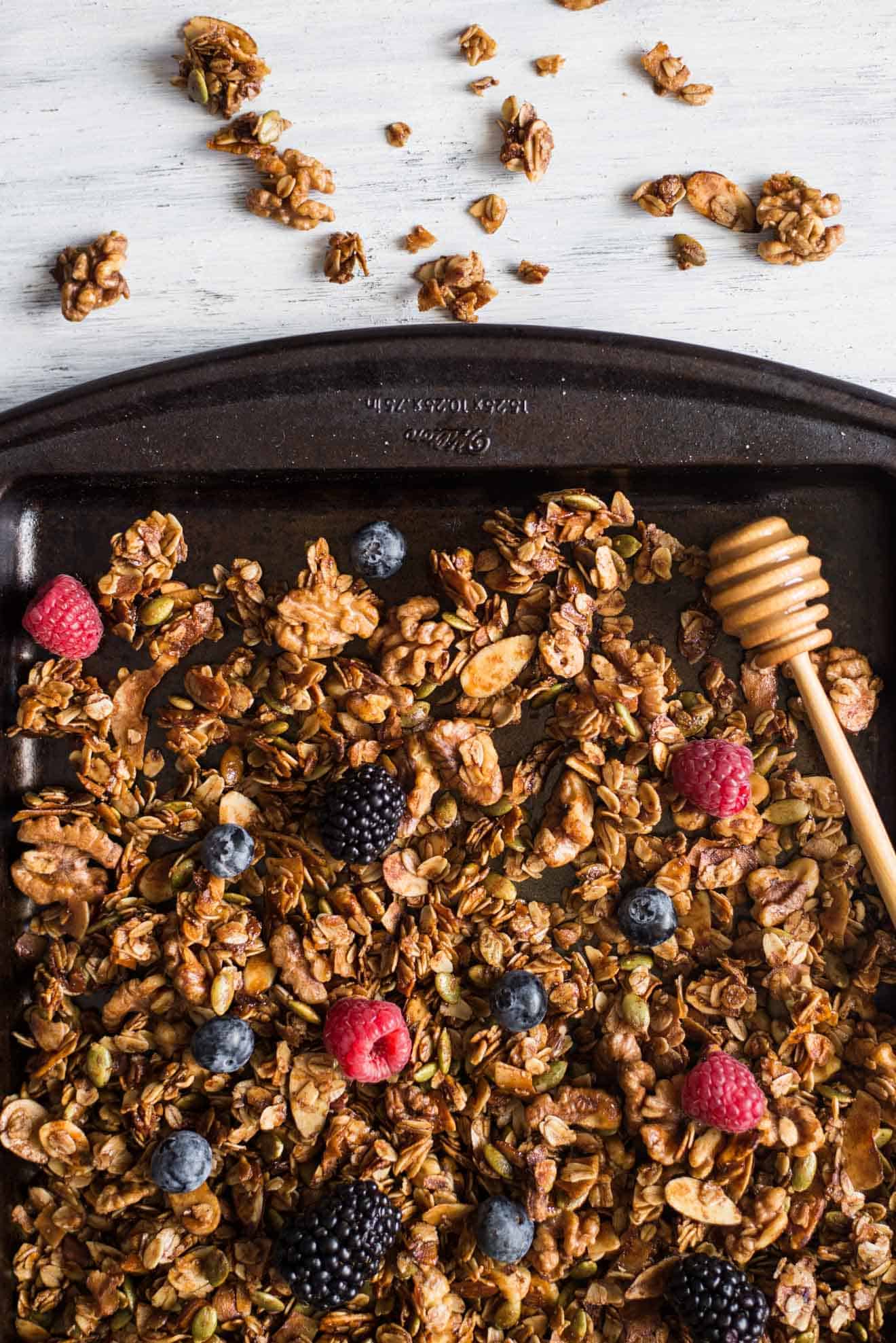 Homemade Breakfast Cereal with Nuts and Honey