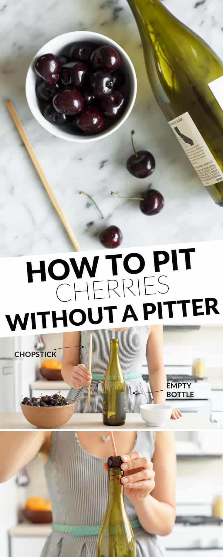 How to Pit Cherries Without a Pitter - an easy trick + video tutorial!