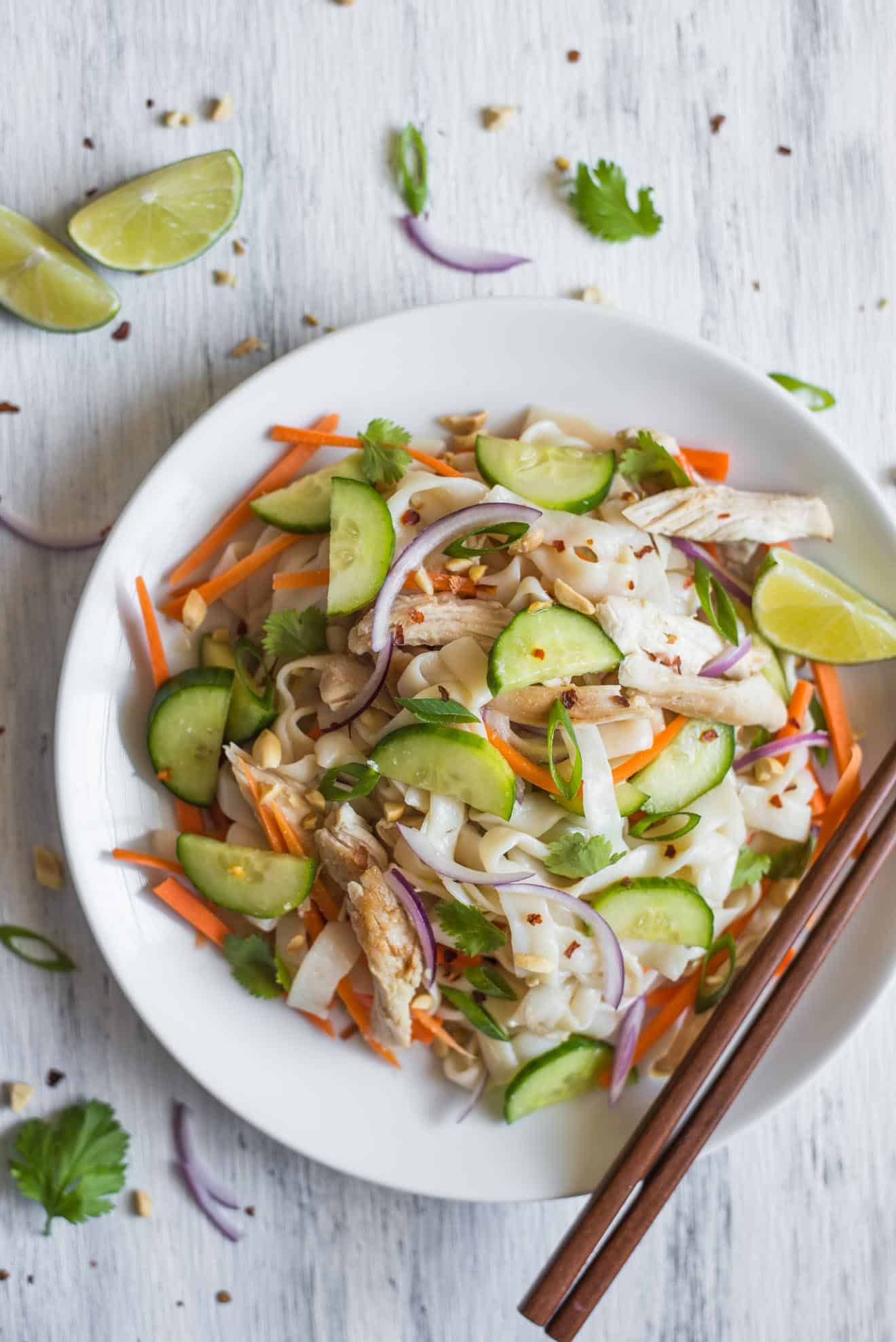 Lemongrass Chicken Noodle Salad | Healthy Nibbles by Lisa Lin