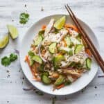 This tasty Lemongrass Chicken Noodle Salad is the perfect low-carb, gluten-free dinner. It's light, healthy and packed with vegetables. by @healthynibs
