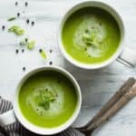 Easy Watercress Soup with Potatoes, Peas, Ginger, and Basil - it's a healthy summer soup that's also gluten free! #vegan #glutenfree