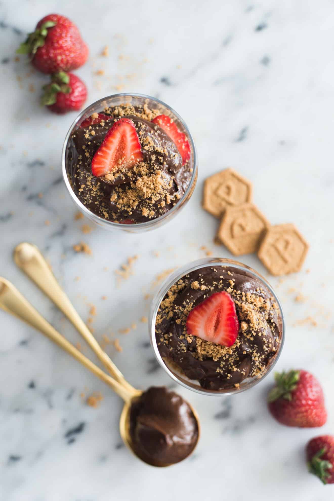 Avocado Chocolate Mousse Parfaits with Graham Cracker Crust