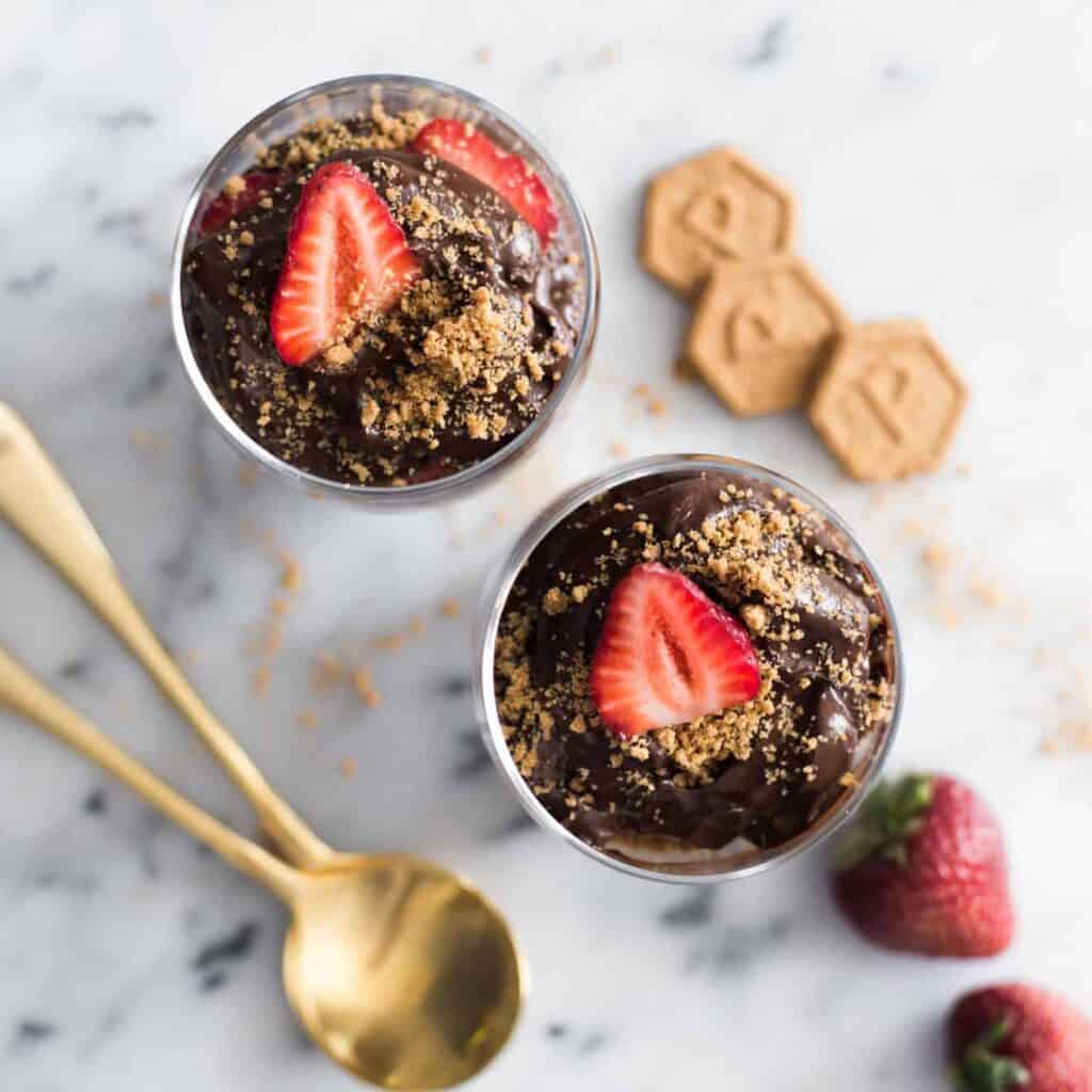 Avocado Chocolate Mousse Parfaits with Graham Cracker Crust