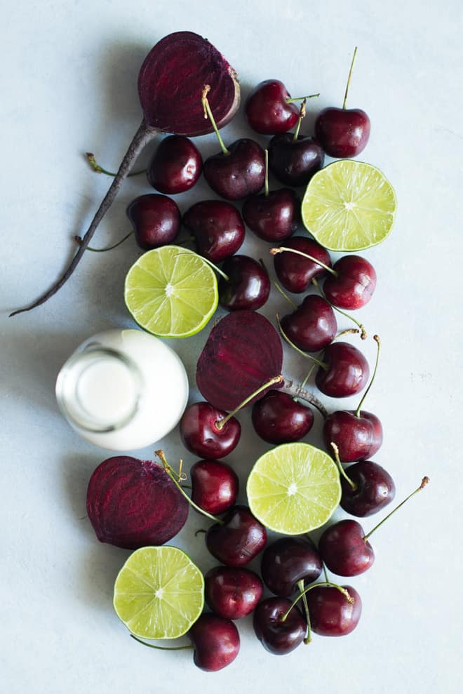 Cherry Lime Red Beet Smoothie - a simple, refreshing smoothie made with just 4 ingredients!