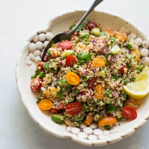 Quinoa Tabbouleh Salad | Healthy Nibbles by Lisa Lin