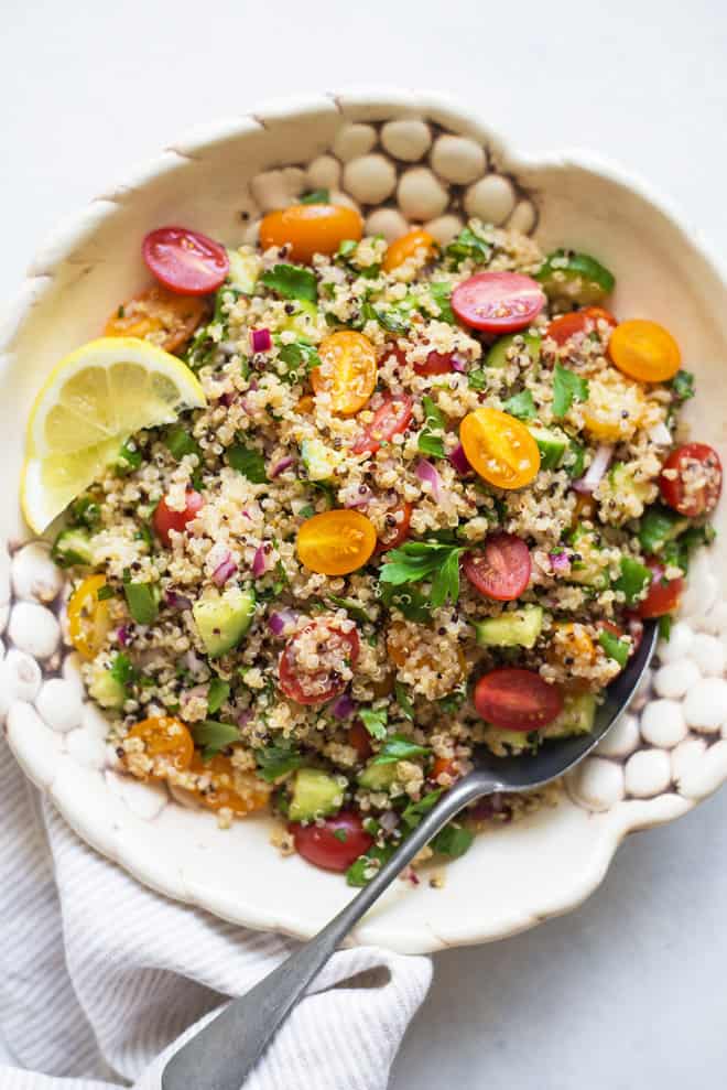 Quinoa Tabbouleh Salad | Healthy Nibbles by Lisa Lin