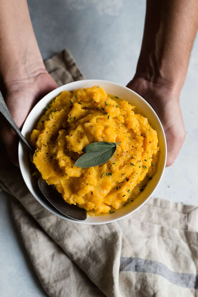 Butternut Squash Mashed Potatoes | Healthy Nibbles by Lisa Lin