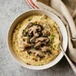 Cauliflower Polenta with Sauteed Mushrooms by @healthynibs