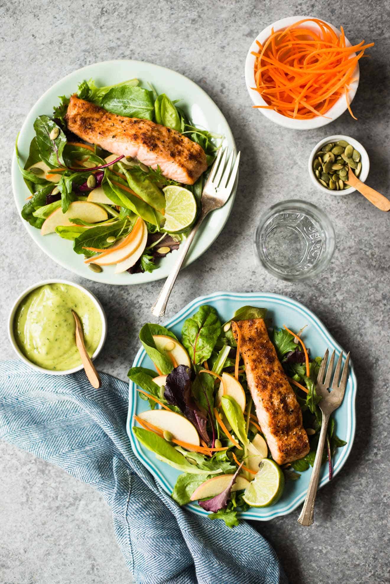 Cajun Spiced Baked Salmon with Avocado Lime Sauce - a healthy, gluten-free meal ready in under 30 minutes! by @healthynibs