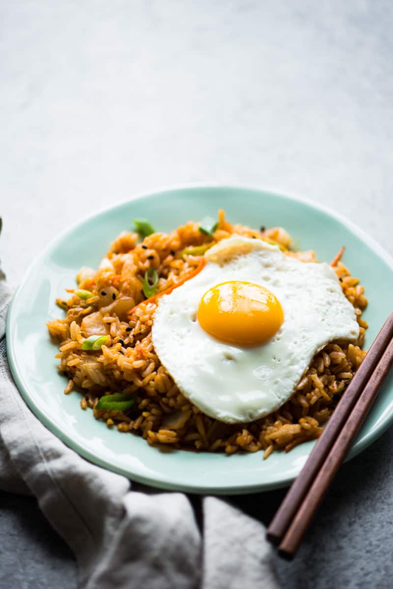 Vegetarian Kimchi Fried Rice (20 Minutes!) Healthy Nibbles by Lisa Lin