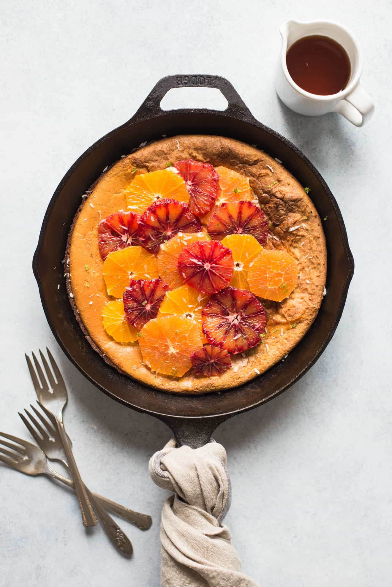 Gluten-Free Dutch Baby with Oranges - a healthy, low-sugar breakfast!