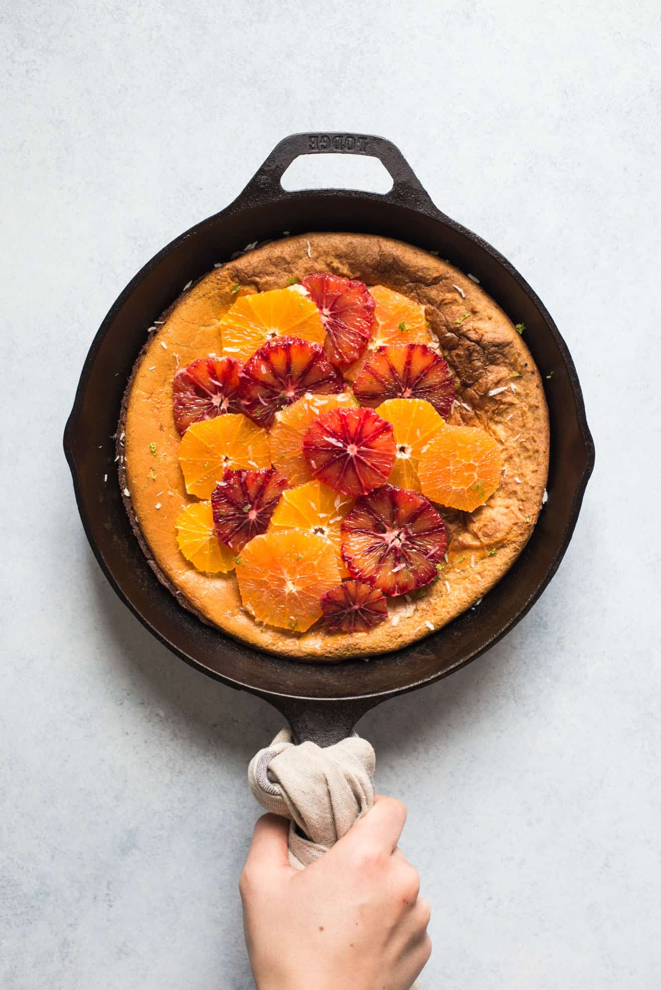 Gluten-Free Dutch Baby with Oranges - a healthy, low-sugar breakfast!