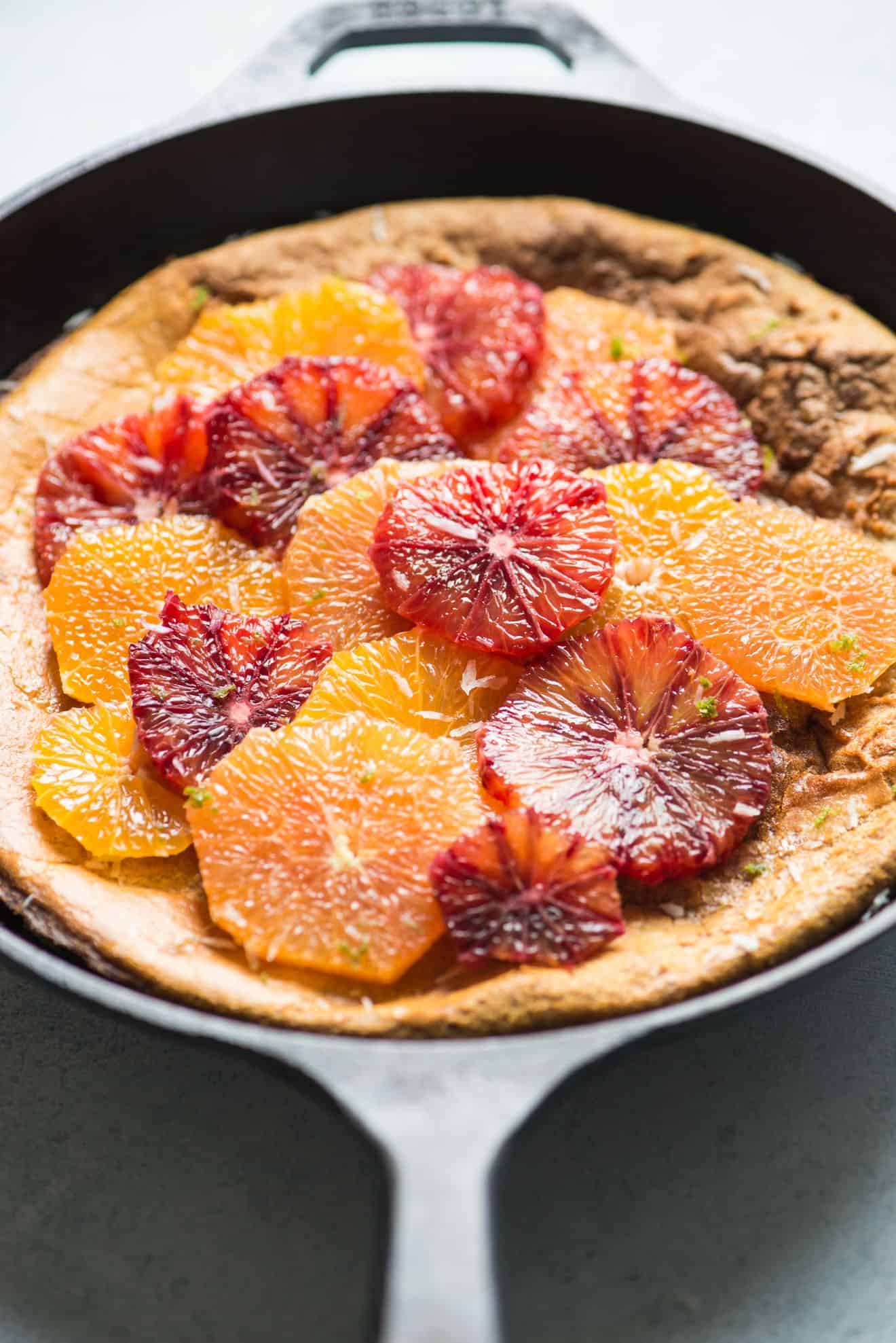 Gluten-Free Dutch Baby with Oranges - a healthy, low-sugar breakfast!