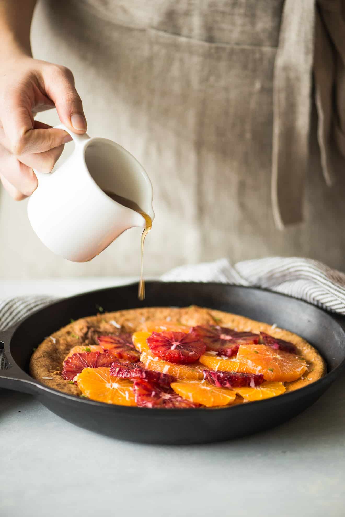 Gluten-Free Dutch Baby with Oranges - a healthy, low-sugar breakfast!