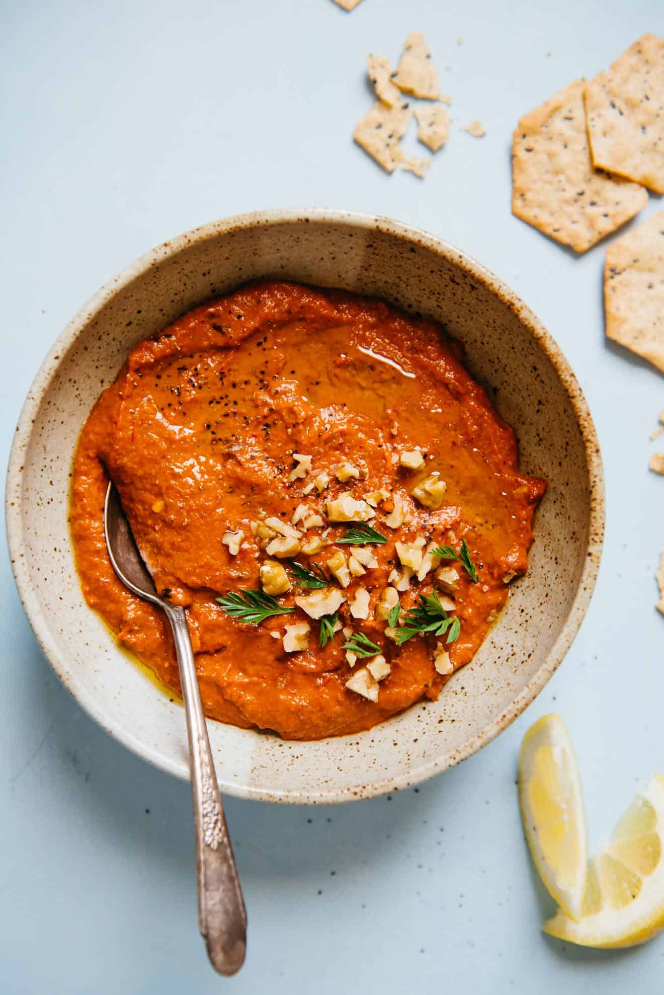 Muhammara Recipe (Syrian Red Pepper Dip)