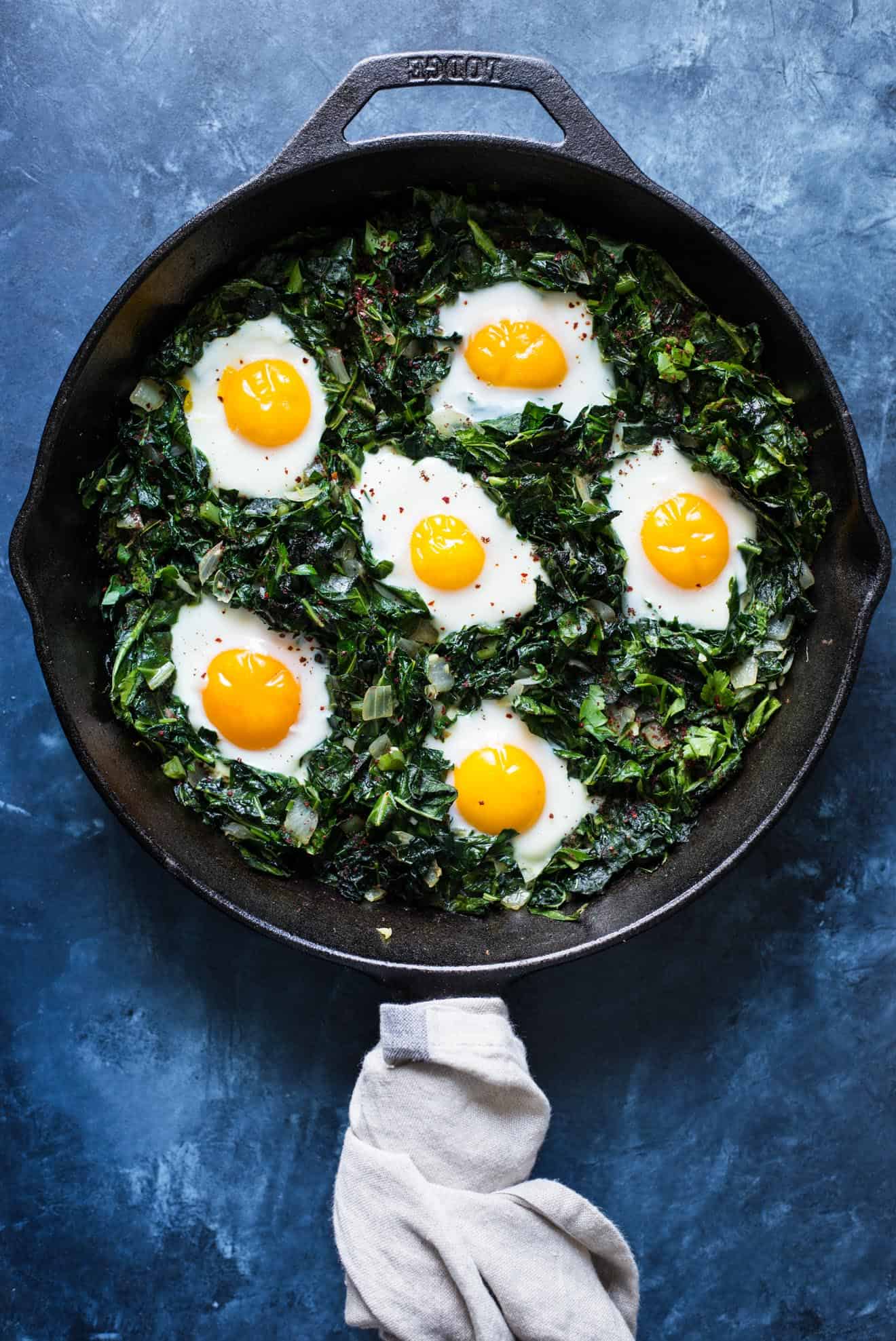 Green Shakshuka with Kale & Collard Greens | Healthy Nibbles by Lisa Lin