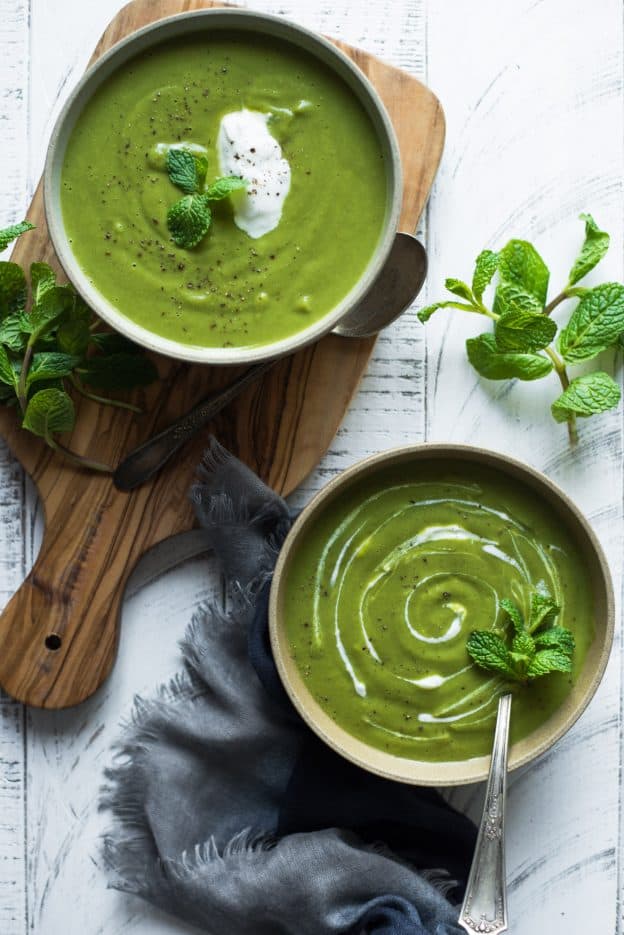 Pea and Mint Soup (Vegan) | Healthy Nibbles by Lisa Lin by Lisa Lin