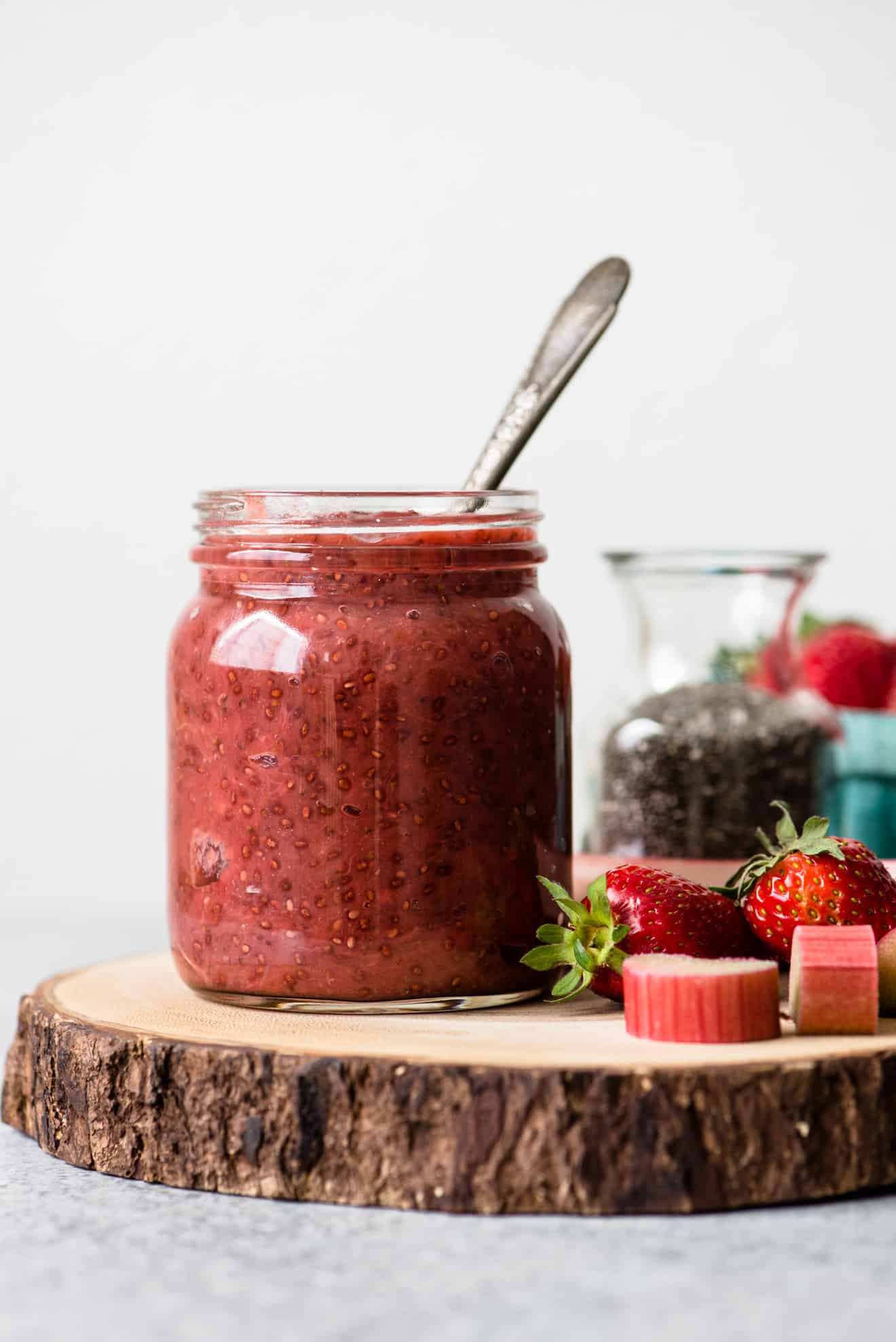 Strawberry Rhubarb Chia Seed Jam - an easy, paleo-friendly jam! 