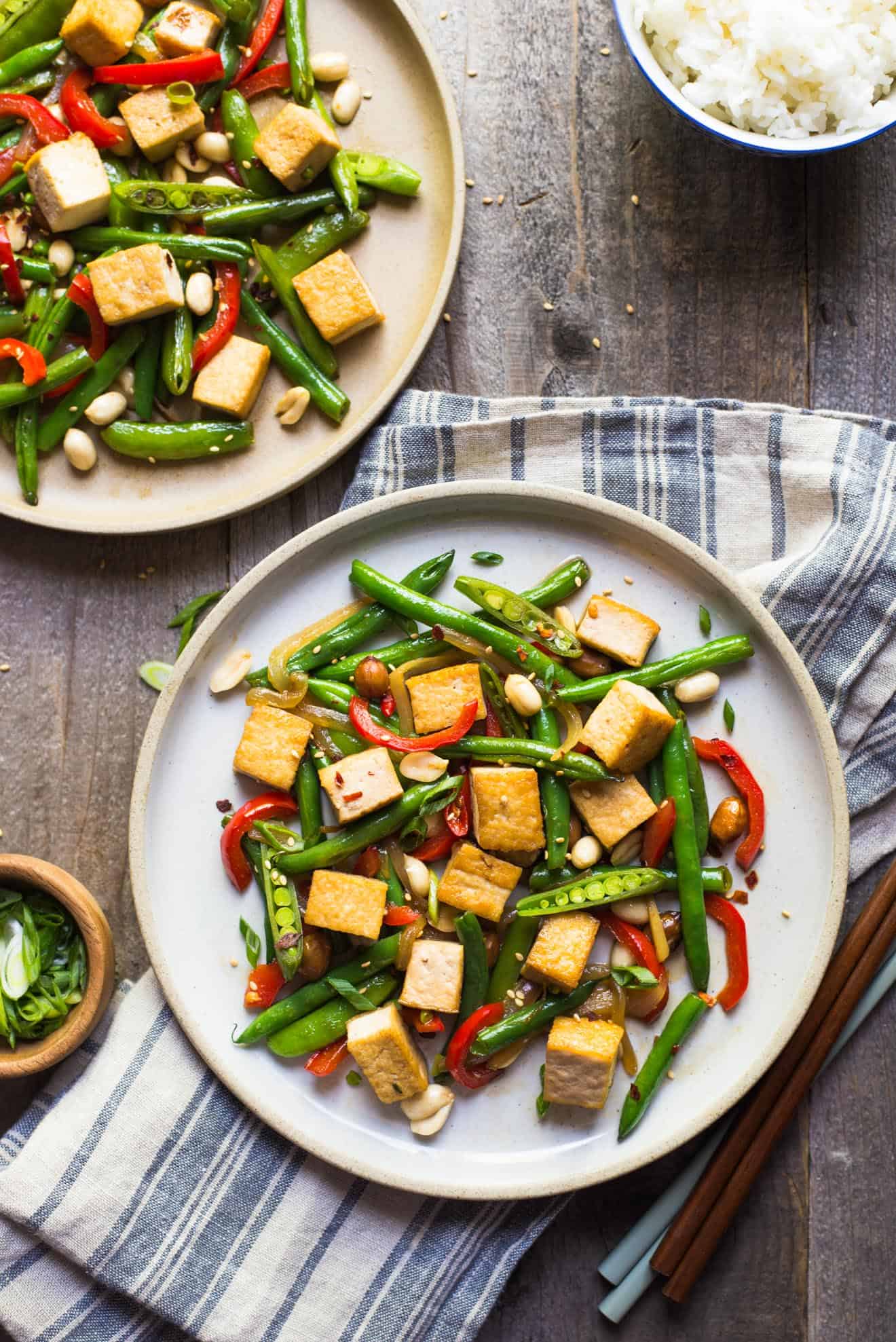 Kung Pao Tofu Stir Fry - easy and healthy stir fry that takes only 30 minutes to make!