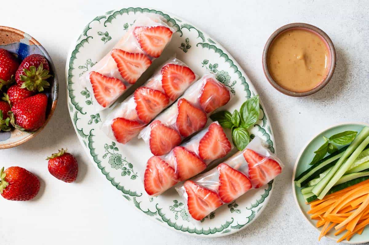 Strawberry & Teriyaki Tofu Spring Rolls